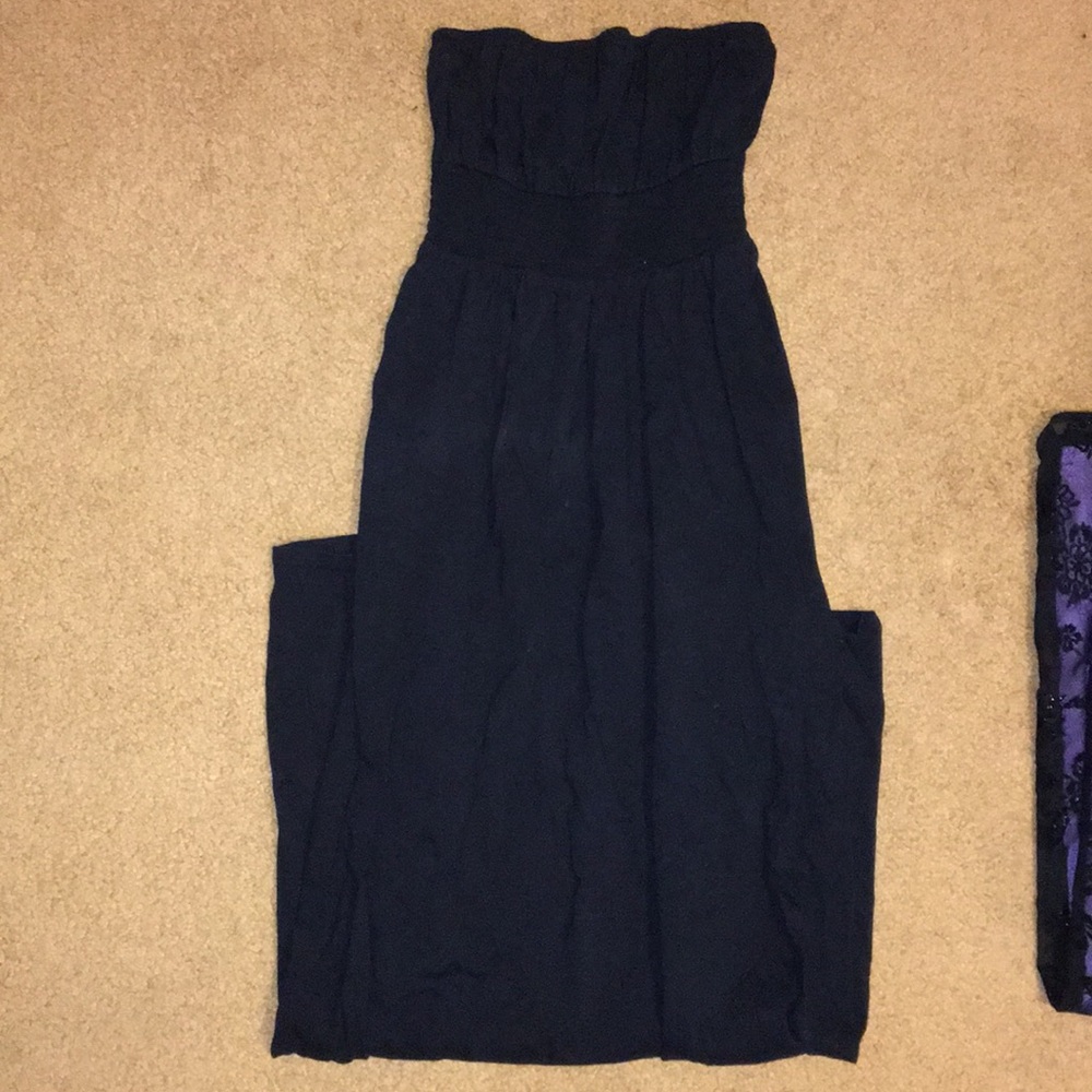 Black strapless maxi dress